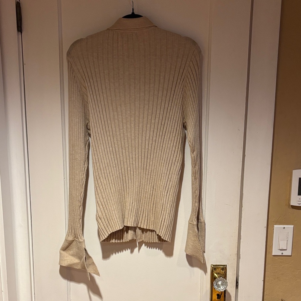 Lea & Viola Beige Ribbed Cardigan - Picture 5 of 9